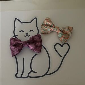 Cat or dog collar bow tie SET